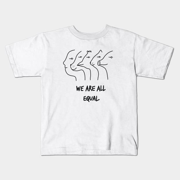 We are all equal Kids T-Shirt by Krize